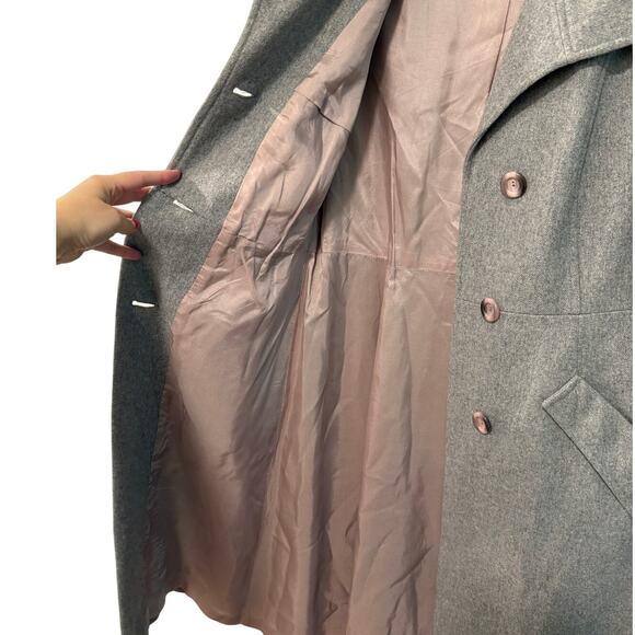 Debenhams Vintage 1970's Wool Lady Coat Sz 6 Button Front Long Jacket Gray EUC! - Picture 6 of 8